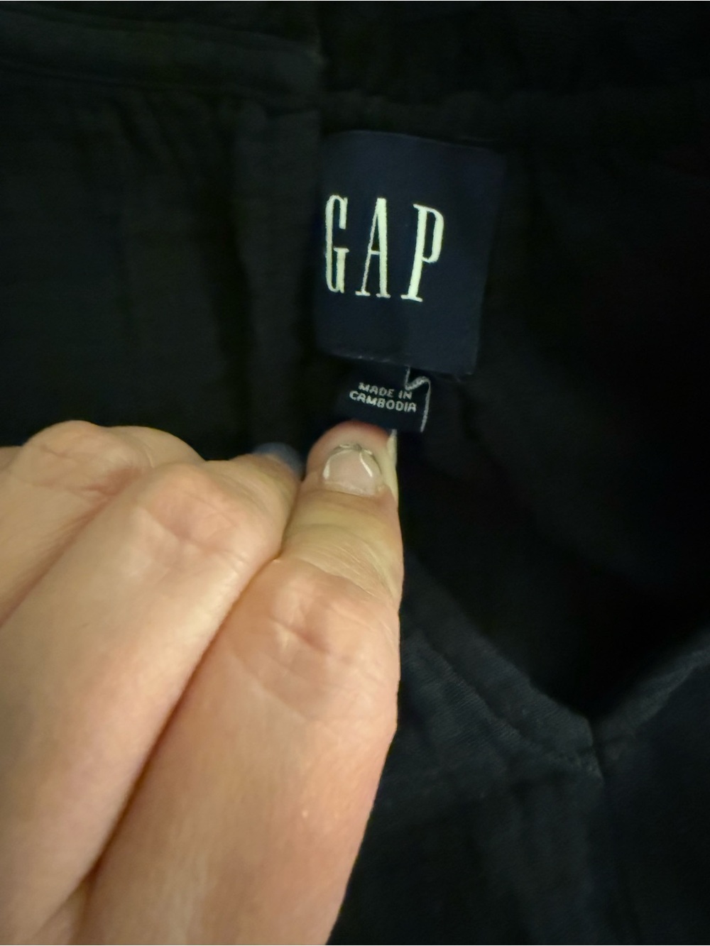GAP Black Short Sleeve Gauze Peasant Dress - Picture 2 of 2